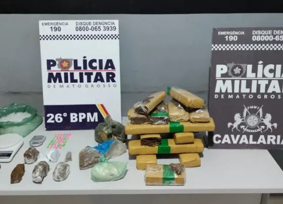 Cavalaria da PM apreende 13,7 kg de drogas e detém dupla em Nova Mutum