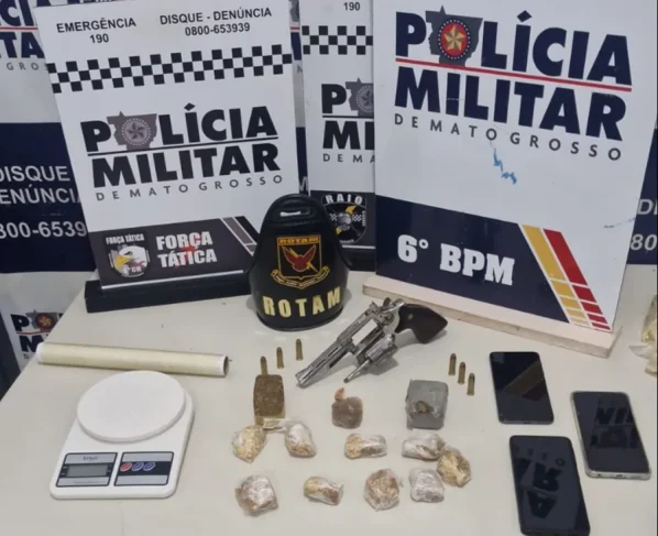 Polícia Militar prende dois no tráfico de drogas em Cáceres com armas