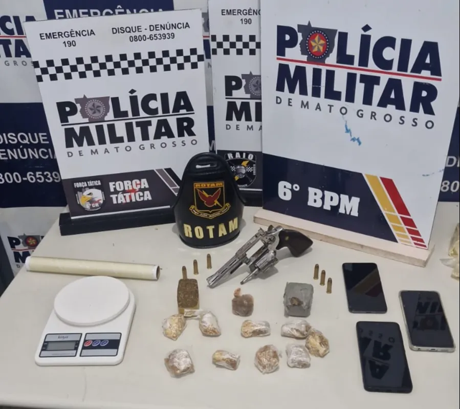 Polícia Militar prende dois no tráfico de drogas em Cáceres com armas