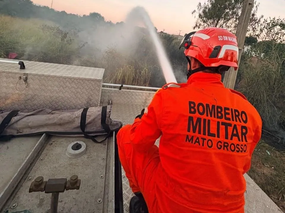 Incêndio em vegetação em Campo Verde mobiliza Bombeiros de MT
