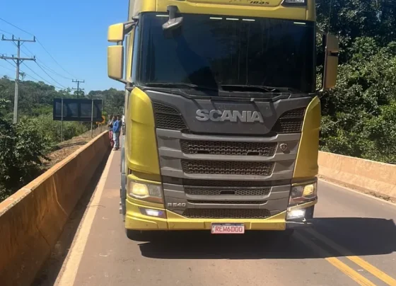 Polícia Militar recupera caminhão roubado em Carlinda e prende suspeito