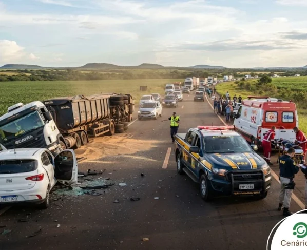 Rodovia paralisada após acidente