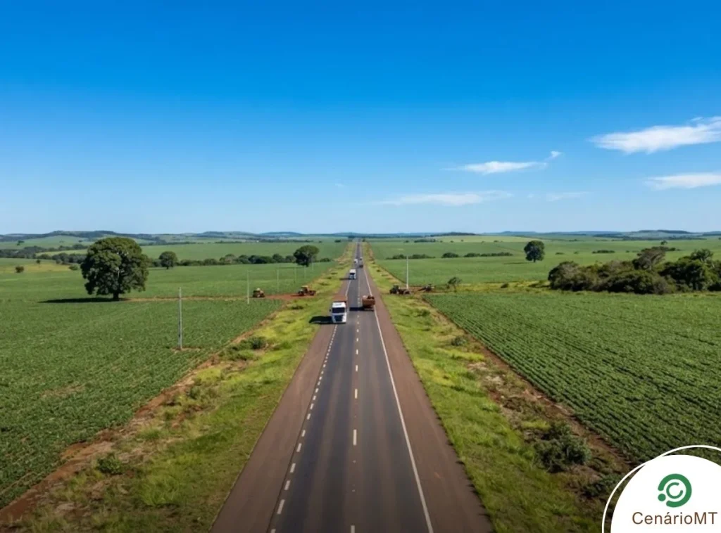 Estrada em zona rural de Mato Grosso