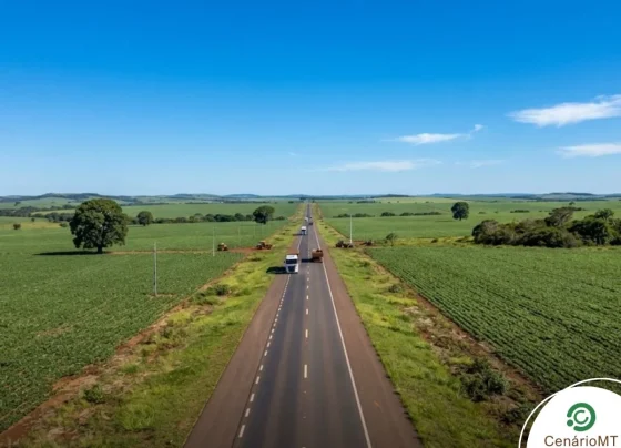 Estrada em zona rural de Mato Grosso