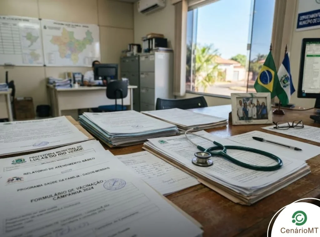 Estetoscópio em cima de documentos
