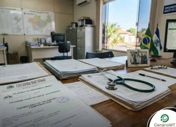 Estetoscópio em cima de documentos
