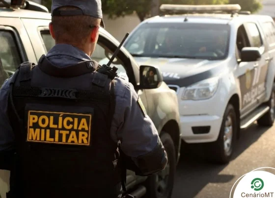 Polícia militar e polícia civil atendendo ocorrência