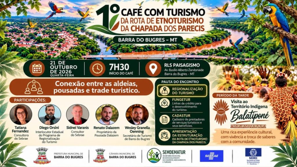 Barra do Bugres realiza 1º Café com Turismo nesta quarta