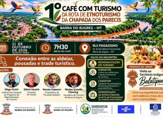 Barra do Bugres realiza 1º Café com Turismo nesta quarta