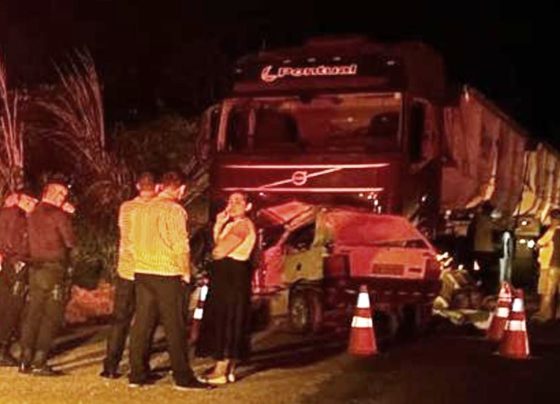 Dois adultos e três crianças morrem após colisão de carro e caminhão na MT-140 em Mato Grosso