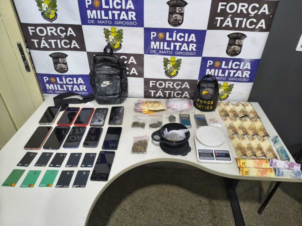 Força Tática detém quatro pessoas e apreende drogas durante operação em Rondonópolis