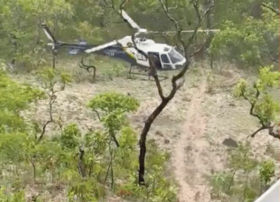 Motociclista é resgatado de helicóptero após cair em trilha em Mato Grosso