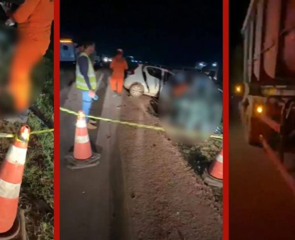 Três pessoas morrem após carro atingir lateral de carreta na MT-242