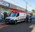 Corpo de Bombeiros socorre trabalhador após queda de quatro metros